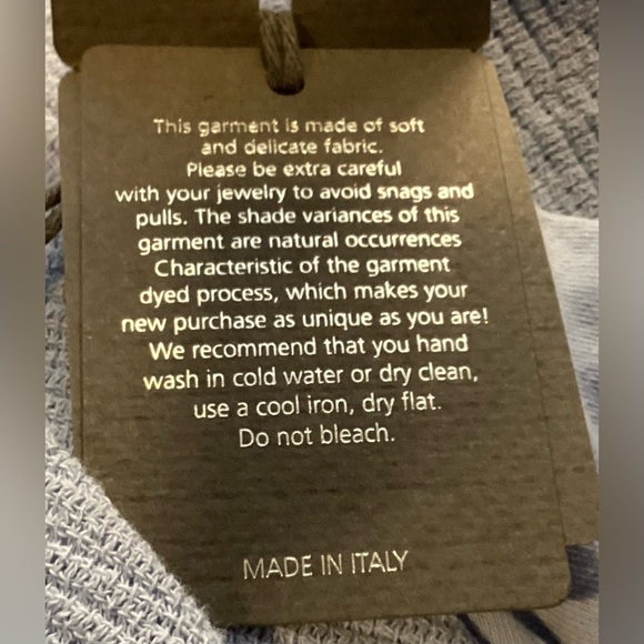 Made in Italy blue cotton blend short sleeves top. Small - Picture 11 of 14